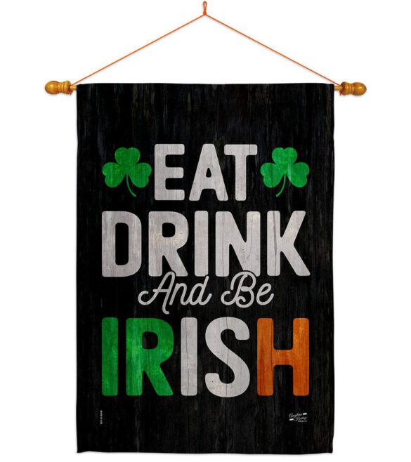 Eat Drink Be Irish - St Patrick Spring Vertical Impressions Decorative Flags HG130308 Made In USA - Image 21