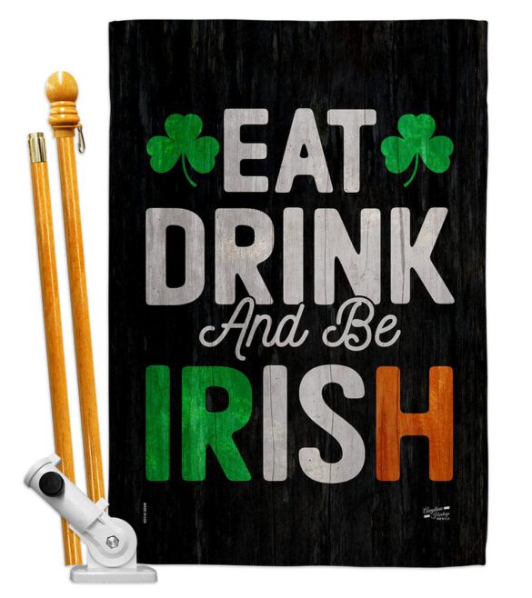 Eat Drink Be Irish - St Patrick Spring Vertical Impressions Decorative Flags HG130308 Made In USA - Image 5