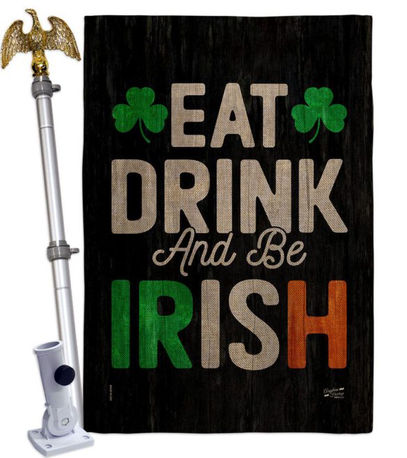 Eat Drink Be Irish - St Patrick Spring Vertical Impressions Decorative Flags HG130308 Made In USA - Image 41