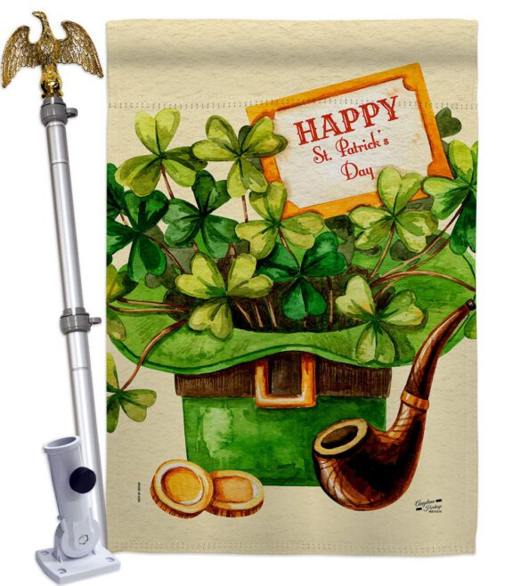 Cover and Hat - St Patrick Spring Vertical Impressions Decorative Flags HG130323 Made In USA - Image 20