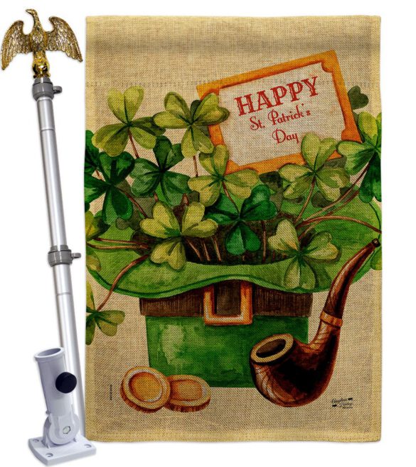 Cover and Hat - St Patrick Spring Vertical Impressions Decorative Flags HG130323 Made In USA - Image 41