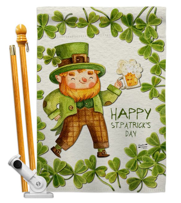 Happy Leprechaun - St Patrick Spring Vertical Impressions Decorative Flags HG137401 Made In USA - Image 5