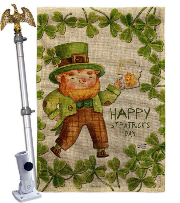 Happy Leprechaun - St Patrick Spring Vertical Impressions Decorative Flags HG137401 Made In USA - Image 19