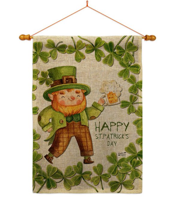 Happy Leprechaun - St Patrick Spring Vertical Impressions Decorative Flags HG137401 Made In USA - Image 20