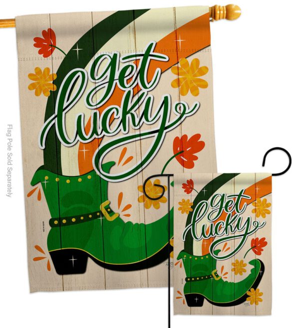 Get Lucky Boot - St Patrick Spring Vertical Impressions Decorative Flags HG120035 Made In USA - Image 3