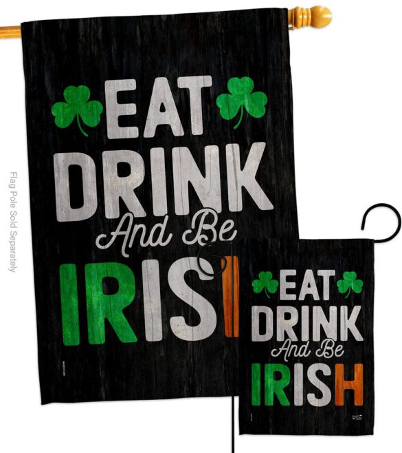 Eat Drink Be Irish - St Patrick Spring Vertical Impressions Decorative Flags HG130308 Made In USA - Image 3