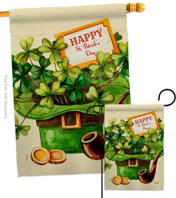 Cover and Hat - St Patrick Spring Vertical Impressions Decorative Flags HG130323 Made In USA - Image 3