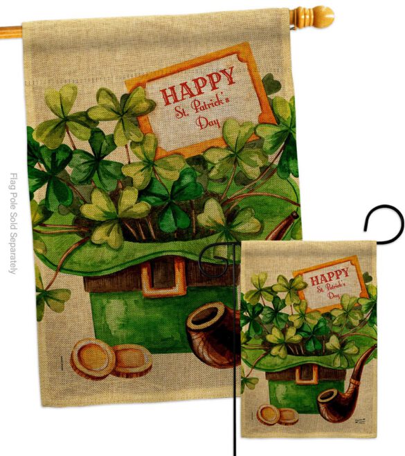 Cover and Hat - St Patrick Spring Vertical Impressions Decorative Flags HG130323 Made In USA - Image 24