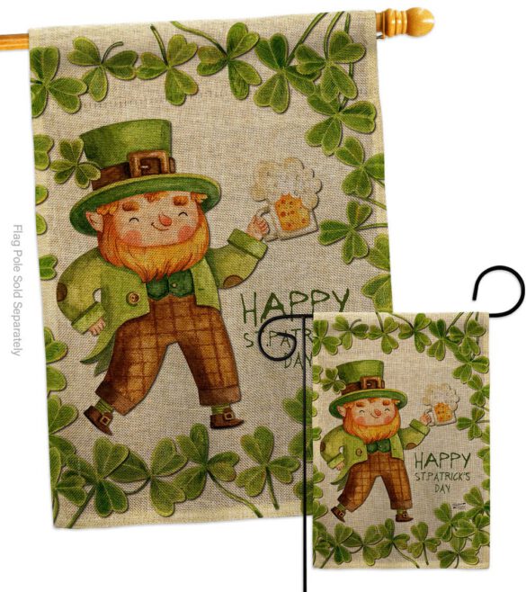 Happy Leprechaun - St Patrick Spring Vertical Impressions Decorative Flags HG137401 Made In USA - Image 13