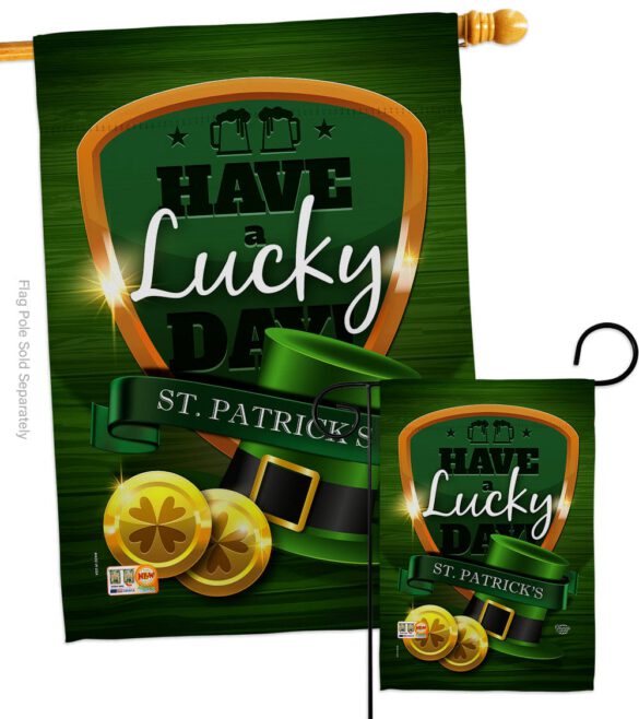 Have A Lucky Day - St Patrick Spring Vertical Impressions Decorative Flags HG192157 Made In USA - Image 3