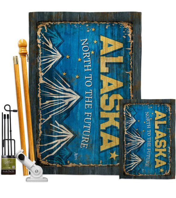 Alaska Vintage - States Americana Vertical Impressions Decorative Flags HG140946 Made In USA - Image 7
