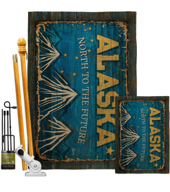 Alaska Vintage - States Americana Vertical Impressions Decorative Flags HG140946 Made In USA - Image 17