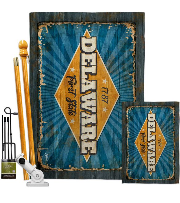 Delaware Vintage - States Americana Vertical Impressions Decorative Flags HG140952 Made In USA - Image 6