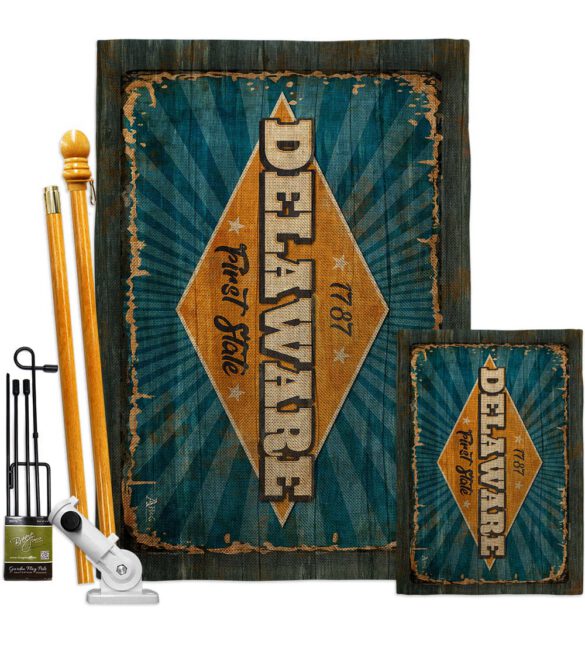 Delaware Vintage - States Americana Vertical Impressions Decorative Flags HG140952 Made In USA - Image 16