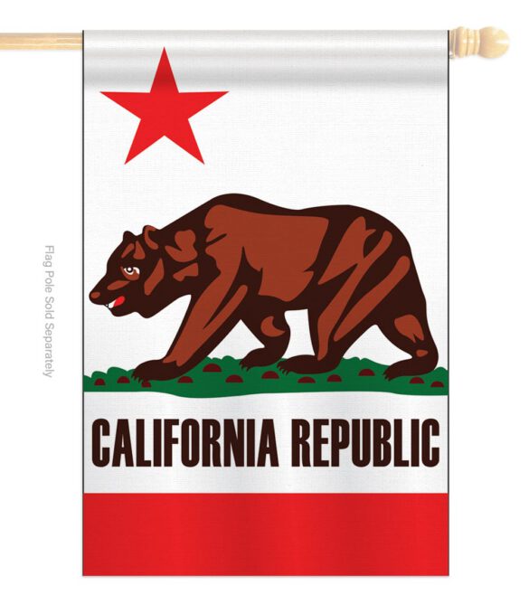California - States Americana Vertical Applique Decorative Flags HG108050