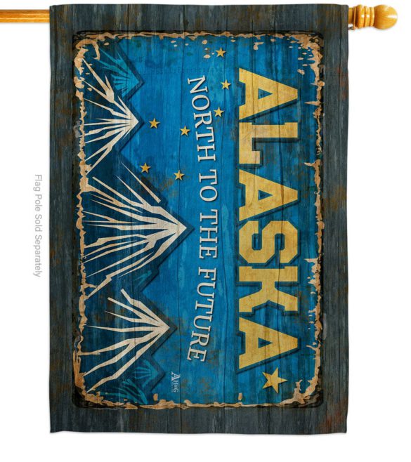 Alaska Vintage - States Americana Vertical Impressions Decorative Flags HG140946 Made In USA - Image 3