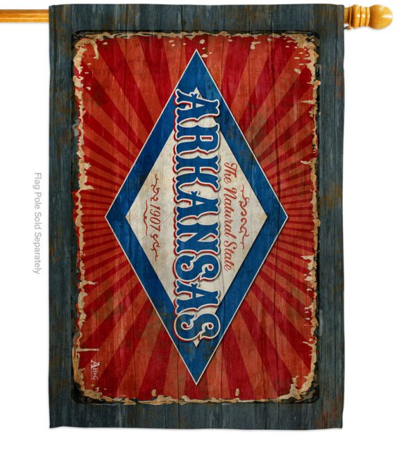 Arkansas Vintage - States Americana Vertical Impressions Decorative Flags HG140948 Made In USA - Image 3