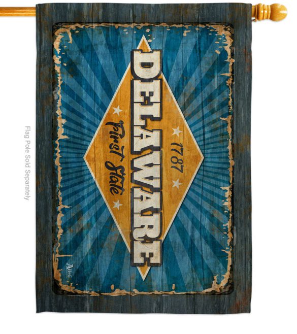 Delaware Vintage - States Americana Vertical Impressions Decorative Flags HG140952 Made In USA - Image 2