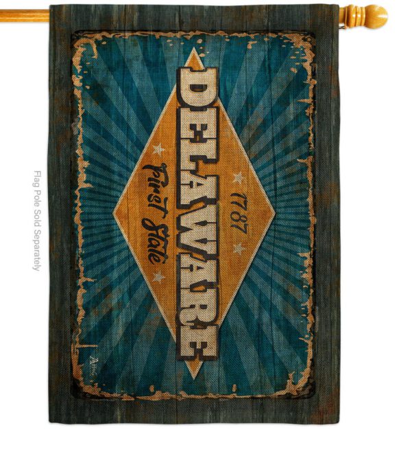 Delaware Vintage - States Americana Vertical Impressions Decorative Flags HG140952 Made In USA - Image 12