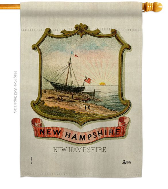 Coat of arms of New Hampshire - States Americana Vertical Impressions Decorative Flags HG141236 Made In USA - Image 2