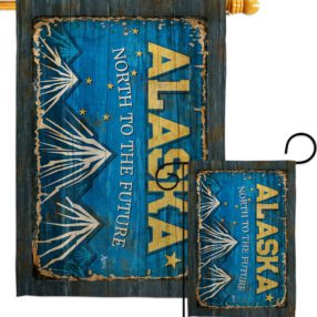 Alaska Vintage - States Americana Vertical Impressions Decorative Flags HG140946 Made In USA