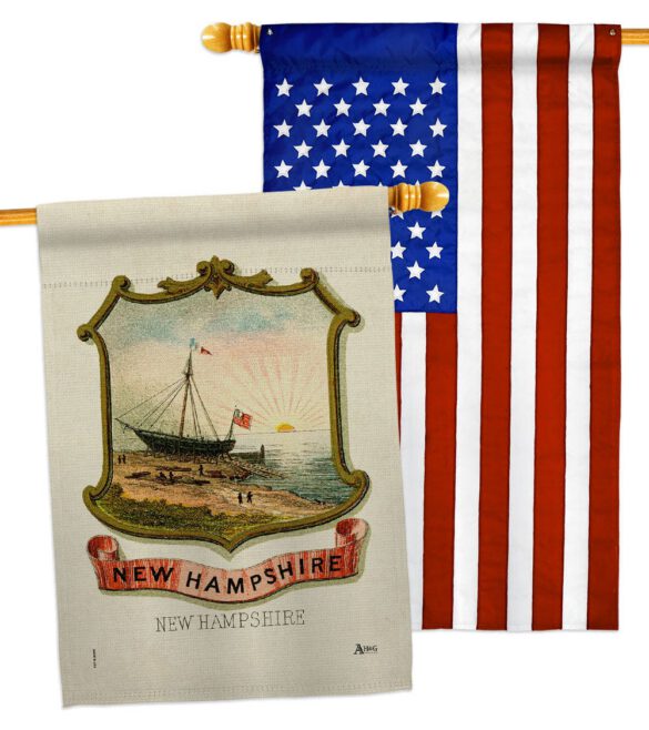 Coat of arms of New Hampshire - States Americana Vertical Impressions Decorative Flags HG141236 Made In USA - Image 10