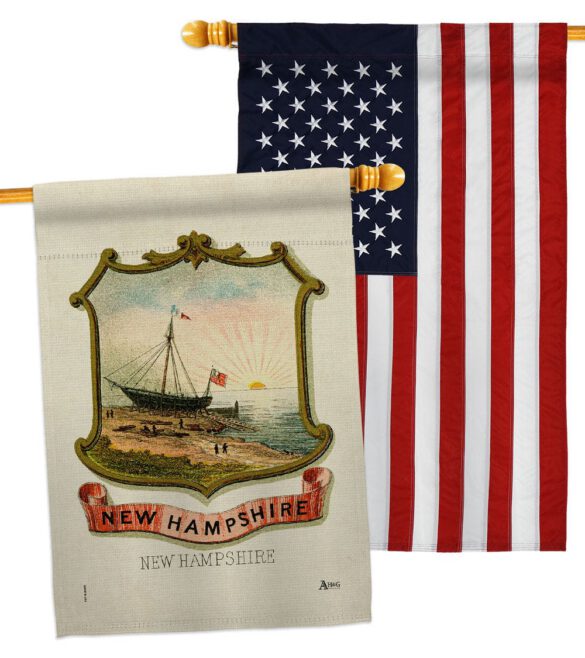 Coat of arms of New Hampshire - States Americana Vertical Impressions Decorative Flags HG141236 Made In USA - Image 15