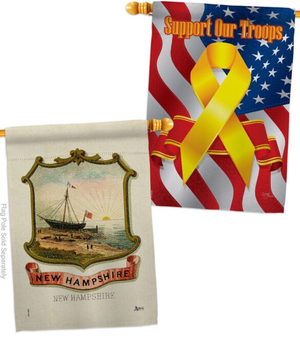 Coat of arms of New Hampshire - States Americana Vertical Impressions Decorative Flags HG141236 Made In USA - Image 14
