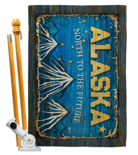 Alaska Vintage - States Americana Vertical Impressions Decorative Flags HG140946 Made In USA - Image 6
