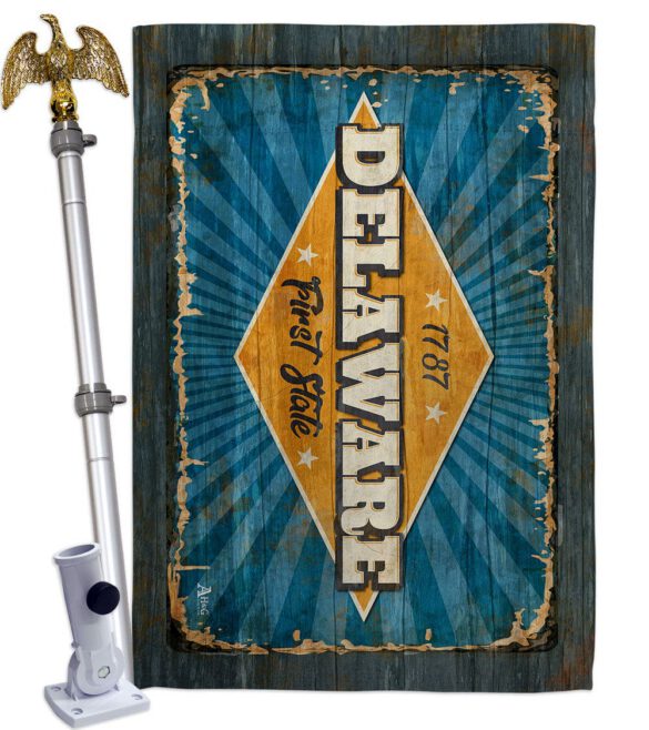 Delaware Vintage - States Americana Vertical Impressions Decorative Flags HG140952 Made In USA - Image 9