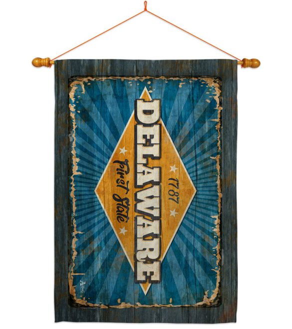 Delaware Vintage - States Americana Vertical Impressions Decorative Flags HG140952 Made In USA - Image 10