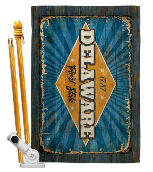 Delaware Vintage - States Americana Vertical Impressions Decorative Flags HG140952 Made In USA - Image 5