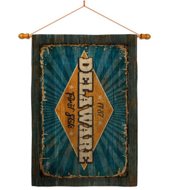Delaware Vintage - States Americana Vertical Impressions Decorative Flags HG140952 Made In USA - Image 20