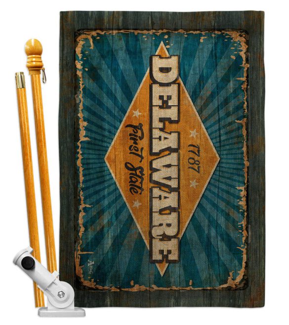 Delaware Vintage - States Americana Vertical Impressions Decorative Flags HG140952 Made In USA - Image 15