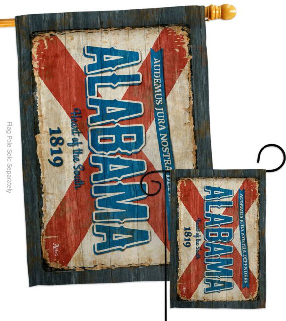 Alabama Vintage - States Americana Vertical Impressions Decorative Flags HG140945 Made In USA - Image 4