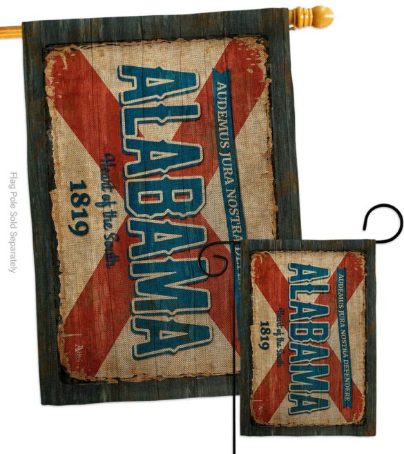 Alabama Vintage - States Americana Vertical Impressions Decorative Flags HG140945 Made In USA - Image 14