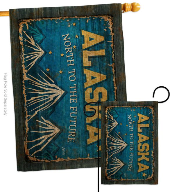 Alaska Vintage - States Americana Vertical Impressions Decorative Flags HG140946 Made In USA - Image 14