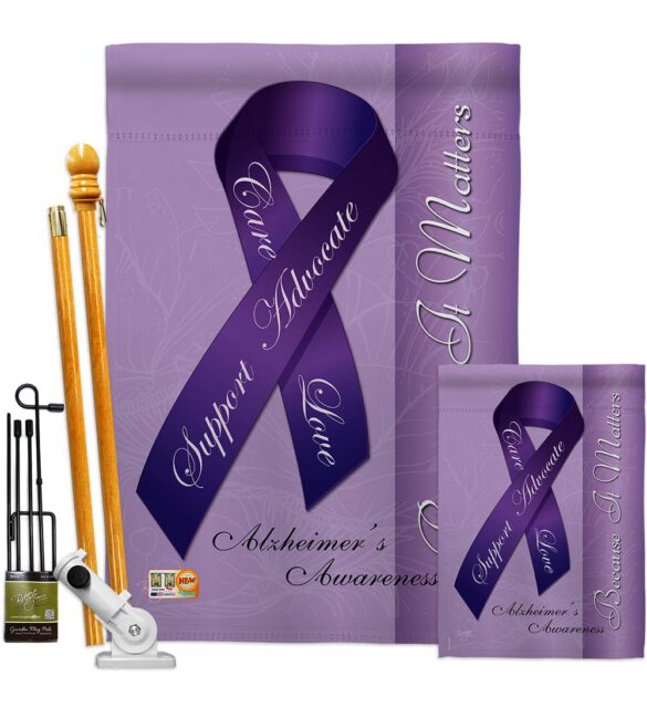 Alzheimer's - Support Inspirational Vertical Impressions Decorative Flags HG115093 Made In USA - Image 7