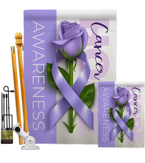 Cancer Awareness World Day - Support Inspirational Vertical Impressions Decorative Flags HG115208 Made In USA - Image 6