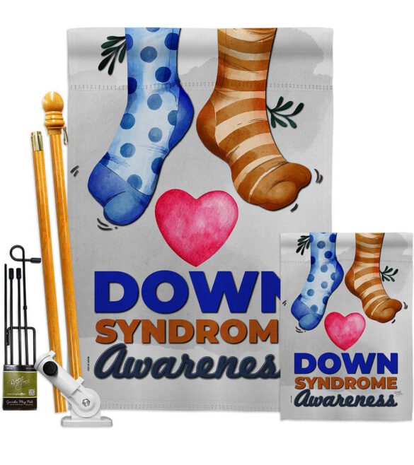 Down Syndrome Awareness - Support Inspirational Vertical Impressions Decorative Flags HG115215 Made In USA - Image 6