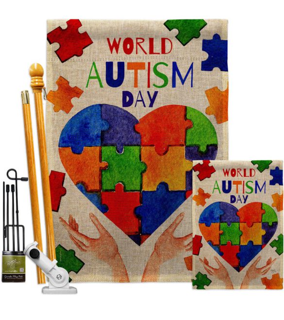Autism Day - Support Inspirational Vertical Impressions Decorative Flags HG115232 Made In USA - Image 17
