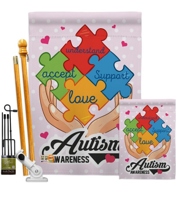 Autism Awareness Support - Support Inspirational Vertical Impressions Decorative Flags HG137046 Made In USA - Image 7