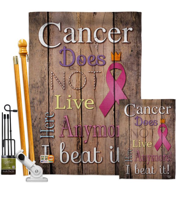 Cancer Does Not Live Here Anymore Pink Ribbon - Support Inspirational Vertical Impressions Decorative Flags HG191187 Made In USA - Image 6