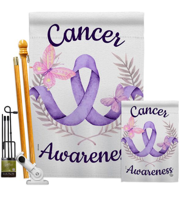 Cancer Awareness - Support Inspirational Vertical Impressions Decorative Flags HG192437 Made In USA - Image 6