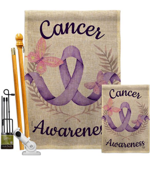 Cancer Awareness - Support Inspirational Vertical Impressions Decorative Flags HG192437 Made In USA - Image 16