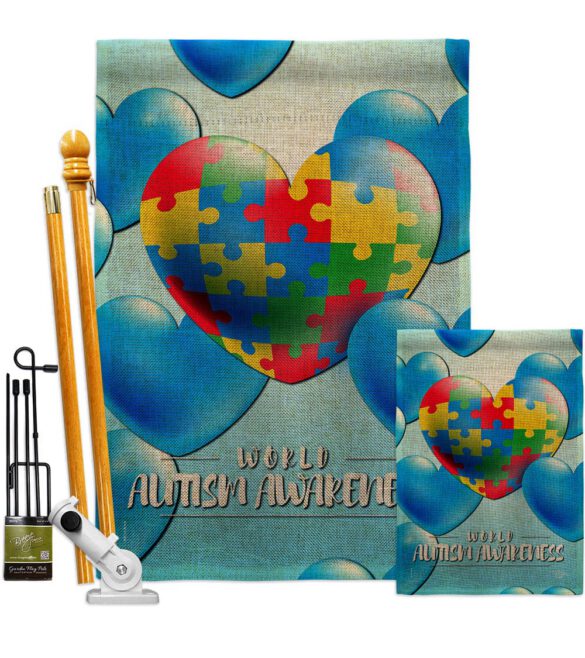 Heart Autism - Support Inspirational Vertical Impressions Decorative Flags HG192533 Made In USA - Image 16