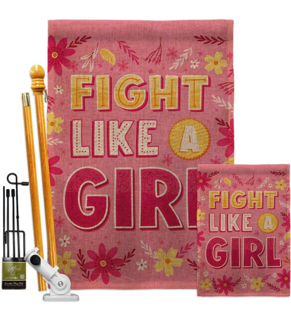 Fight Like Girl - Support Inspirational Vertical Impressions Decorative Flags HG192627 Made In USA - Image 16