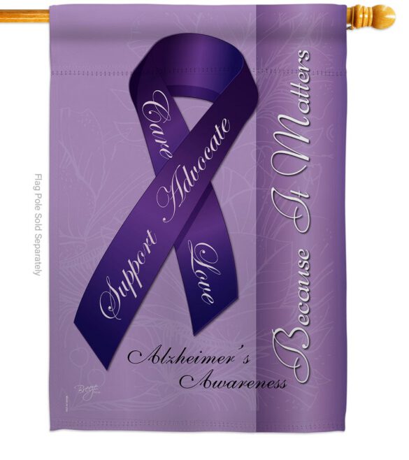 Alzheimer's - Support Inspirational Vertical Impressions Decorative Flags HG115093 Made In USA - Image 3