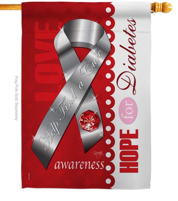 Diabetes - Support Inspirational Vertical Impressions Decorative Flags HG115097 Made In USA - Image 2