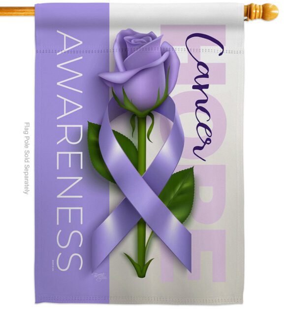 Cancer Awareness World Day - Support Inspirational Vertical Impressions Decorative Flags HG115208 Made In USA - Image 2